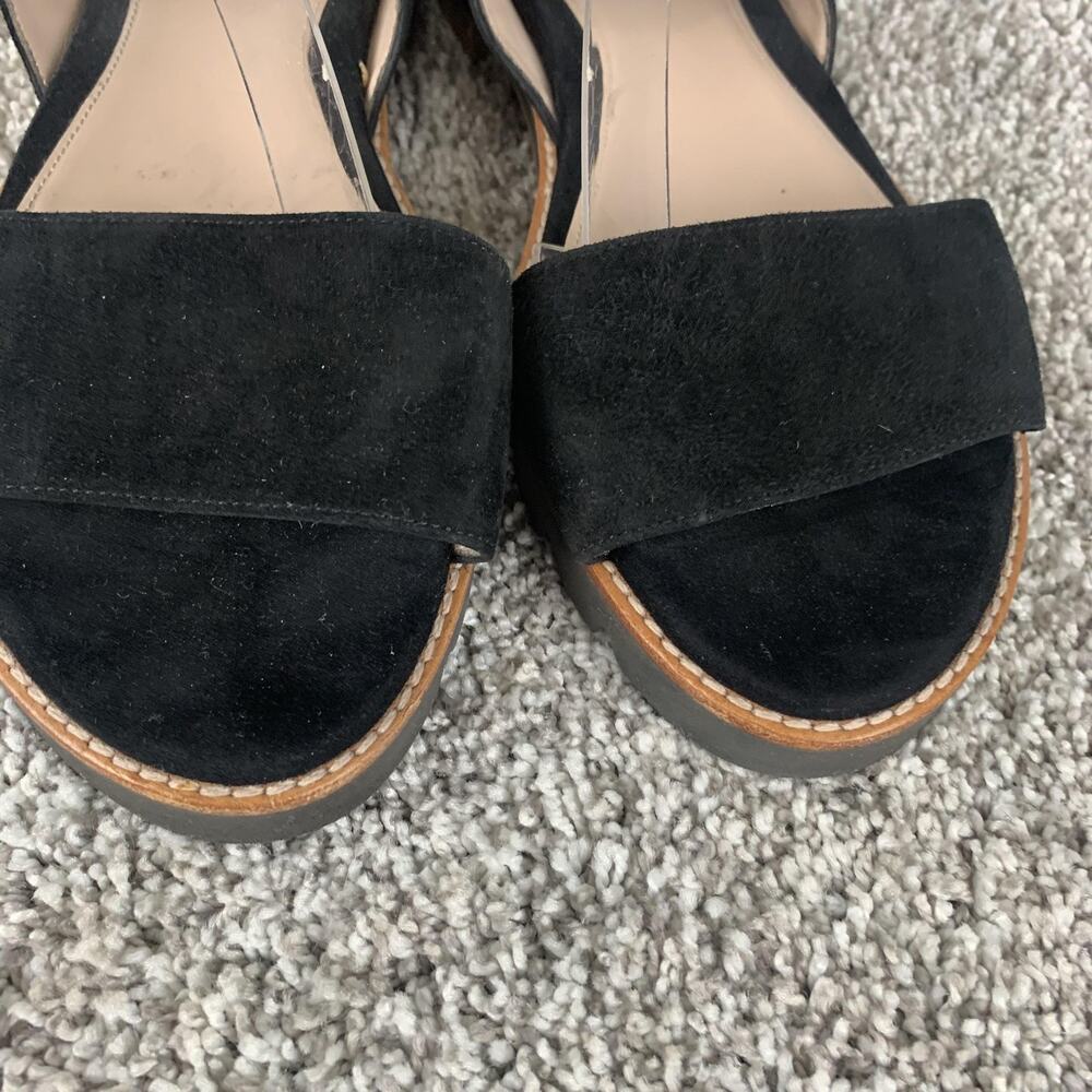 Stuart Weitzman Sandals Womens Size 8.5 Black Suede Topical Strappy Slingback - Picture 7 of 8